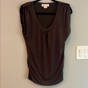 Michael Kors Brown Ruched Blouse